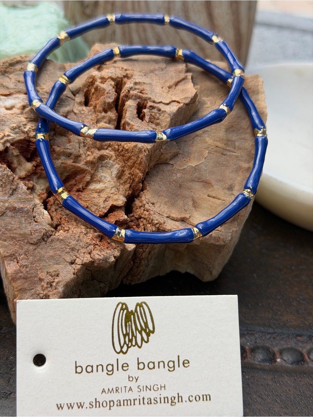 Build A Bracelet Stack -New AMRITA SINGH Bangle Bracelets - 2 pc Blue